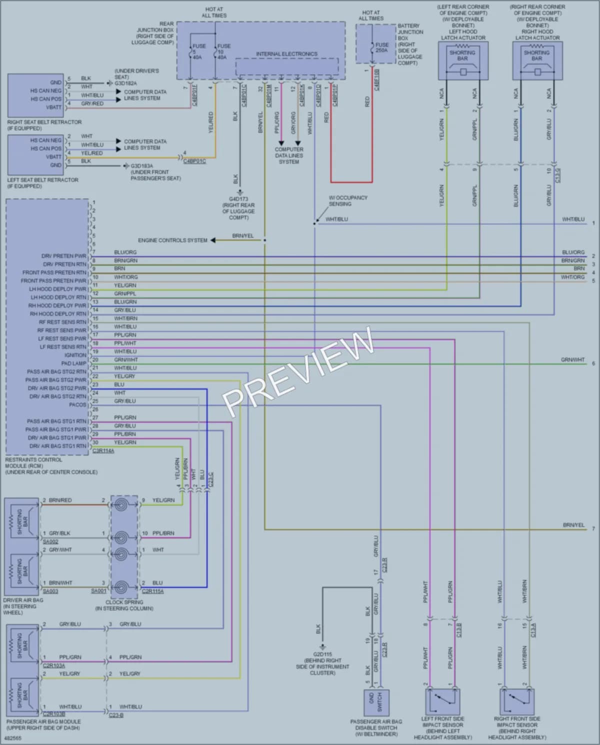 2015 Jaguar XFR Supplemental Restraints wiring diagram preview