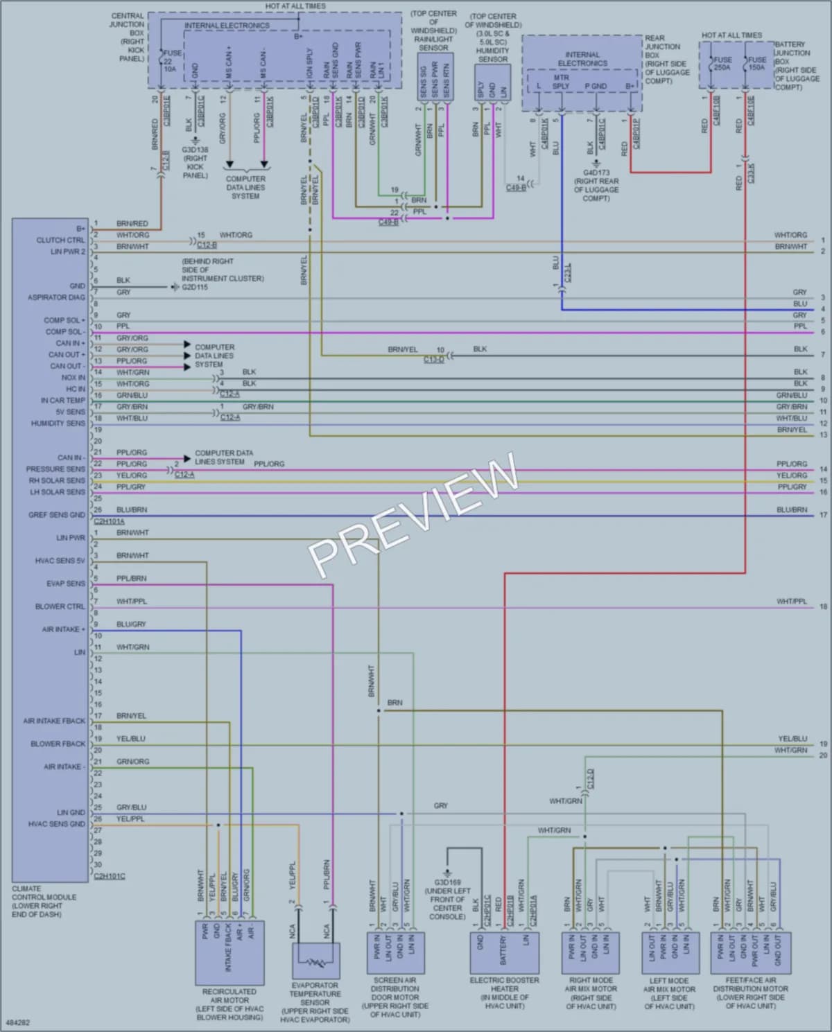 2015 Jaguar XFRS Air Conditioning wiring diagram preview