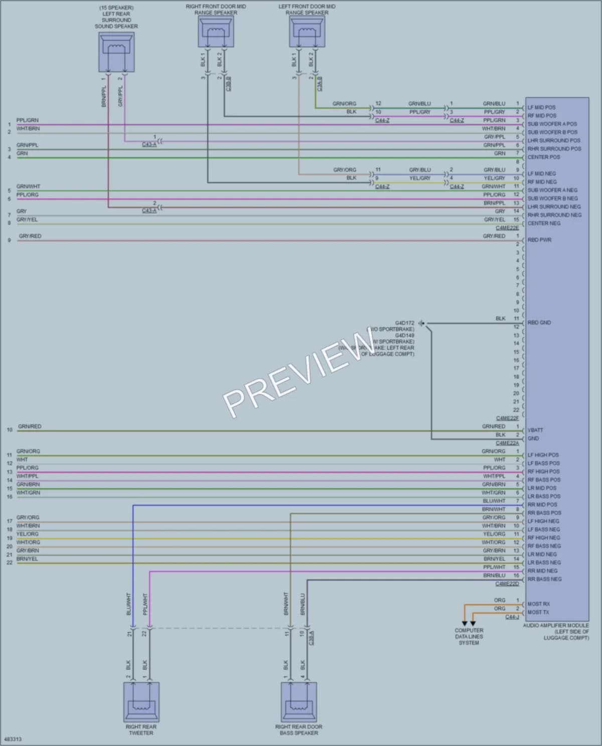 2015 Jaguar XFRS Radio wiring diagram preview