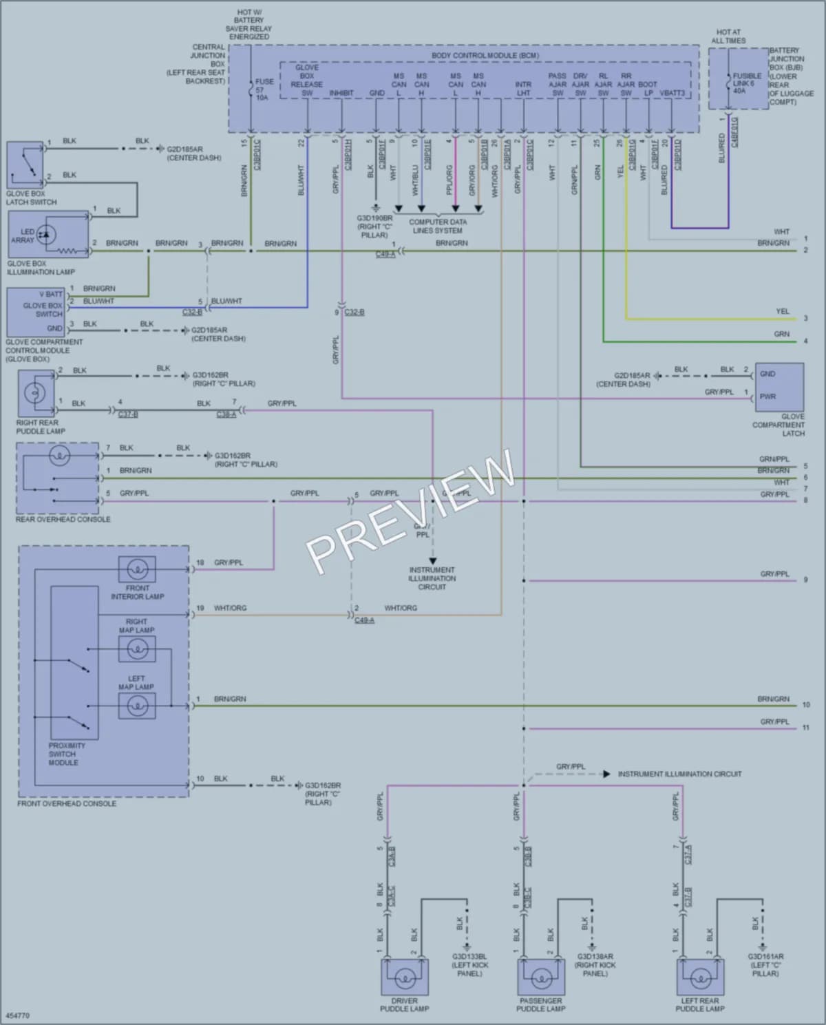2015 Jaguar XJ Interior Lights wiring diagram preview
