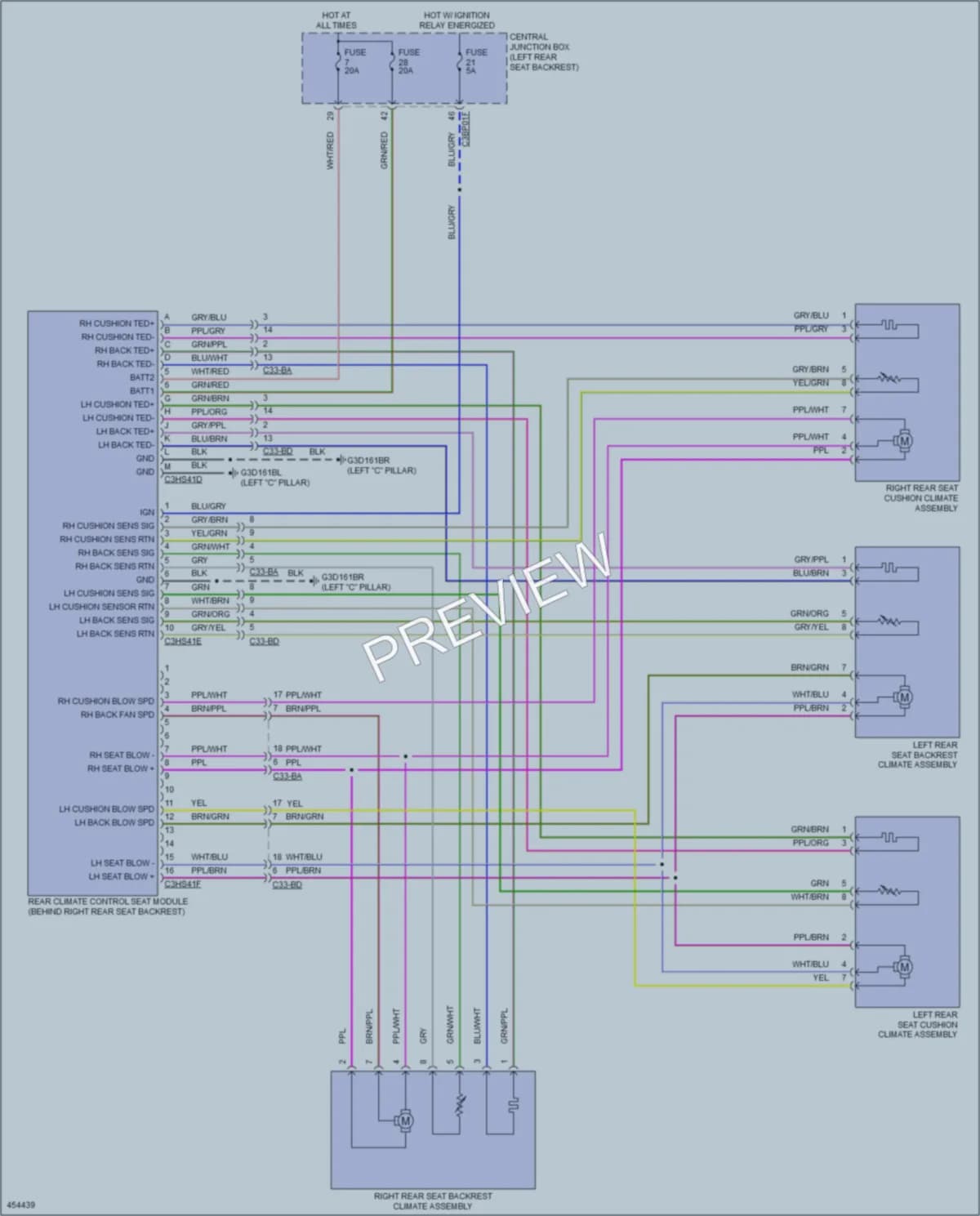 2015 Jaguar XJLPortfolio Power Seats wiring diagram preview
