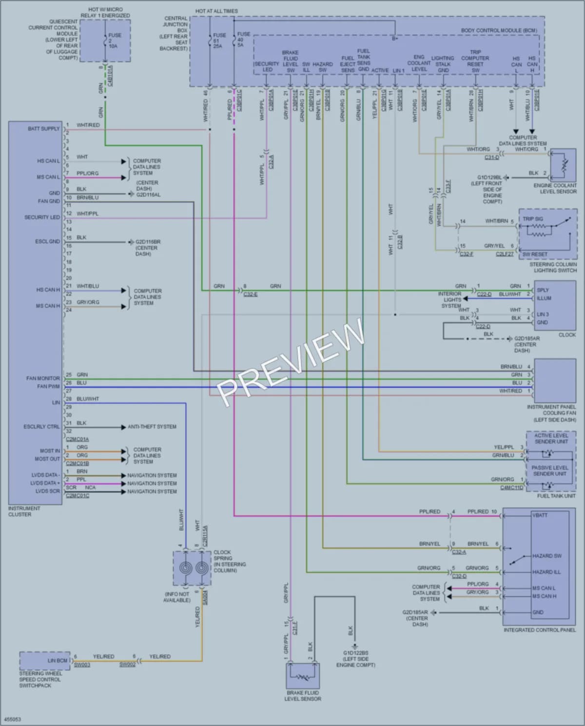2015 Jaguar XJLSupercharged Instrument Cluster wiring diagram preview