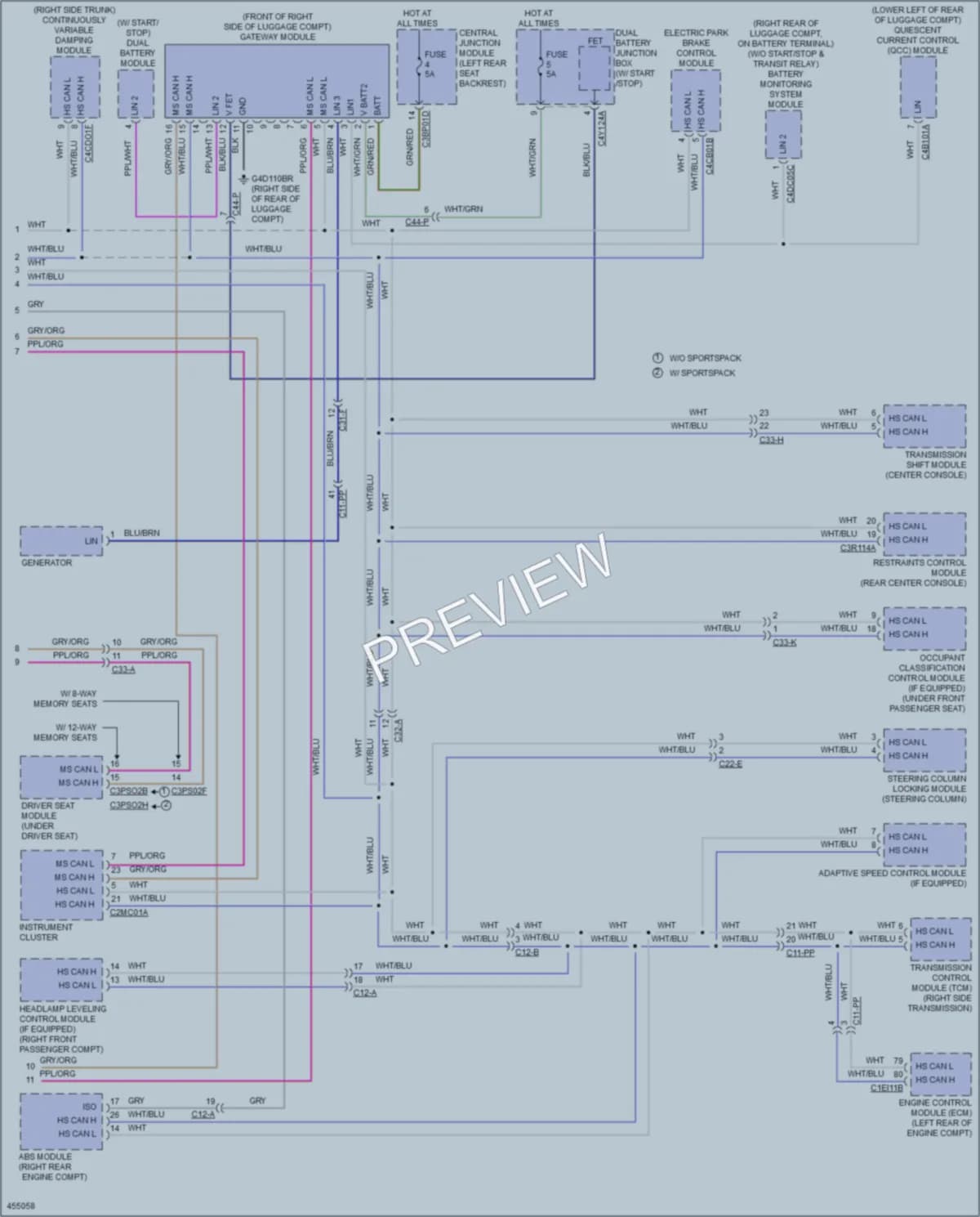 2015 Jaguar XJR Computer Data Lines wiring diagram preview