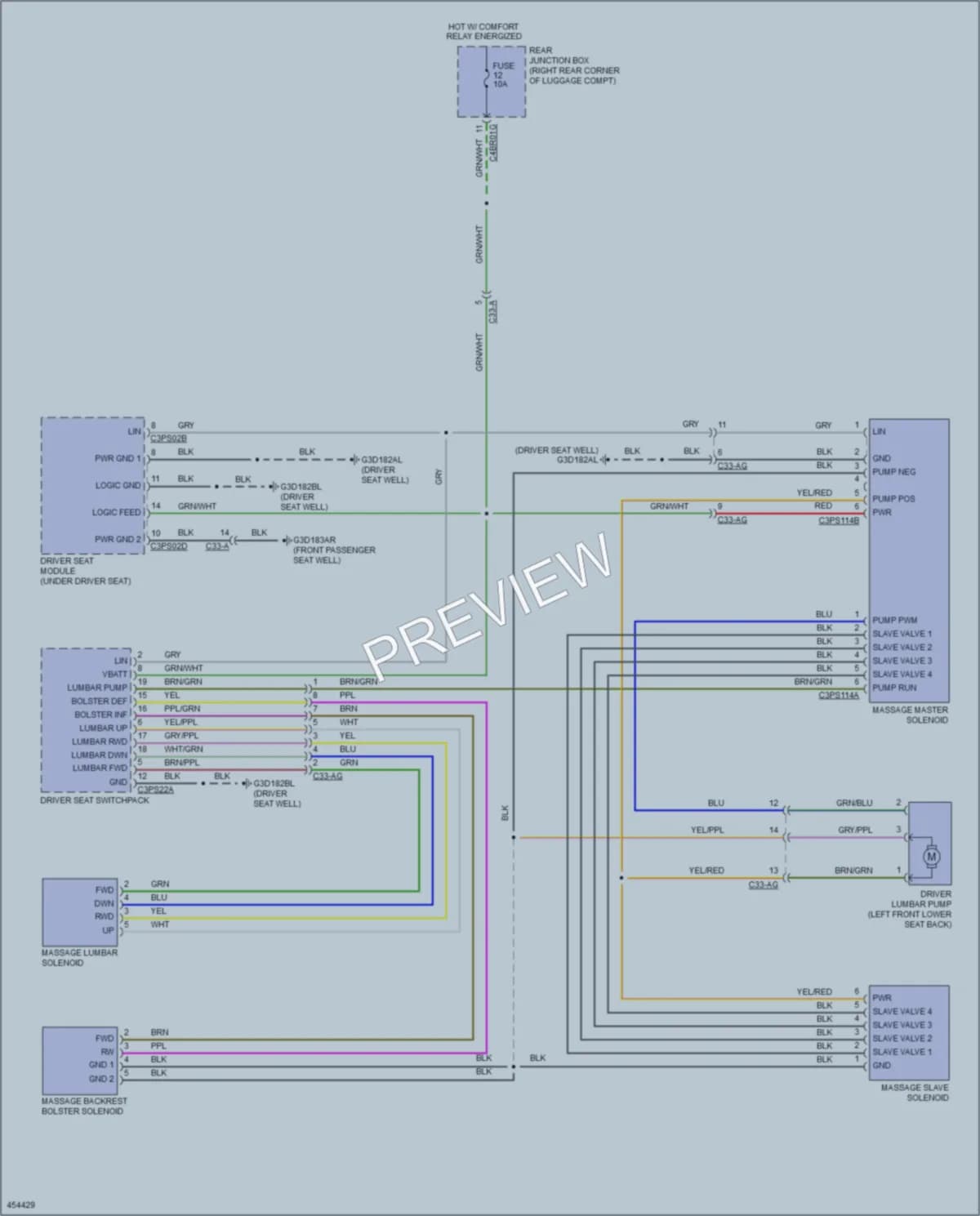 2015 Jaguar XJRL Power Seats wiring diagram preview