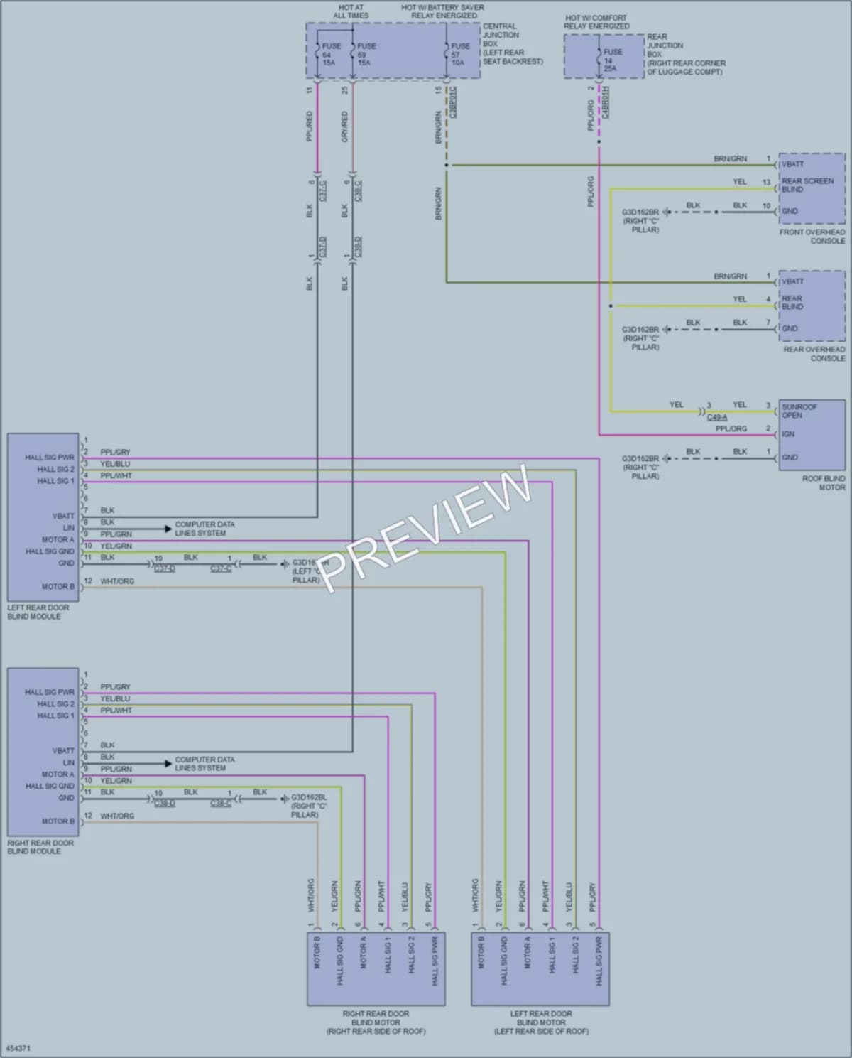 2015 Jaguar XJRL Power Windows wiring diagram preview