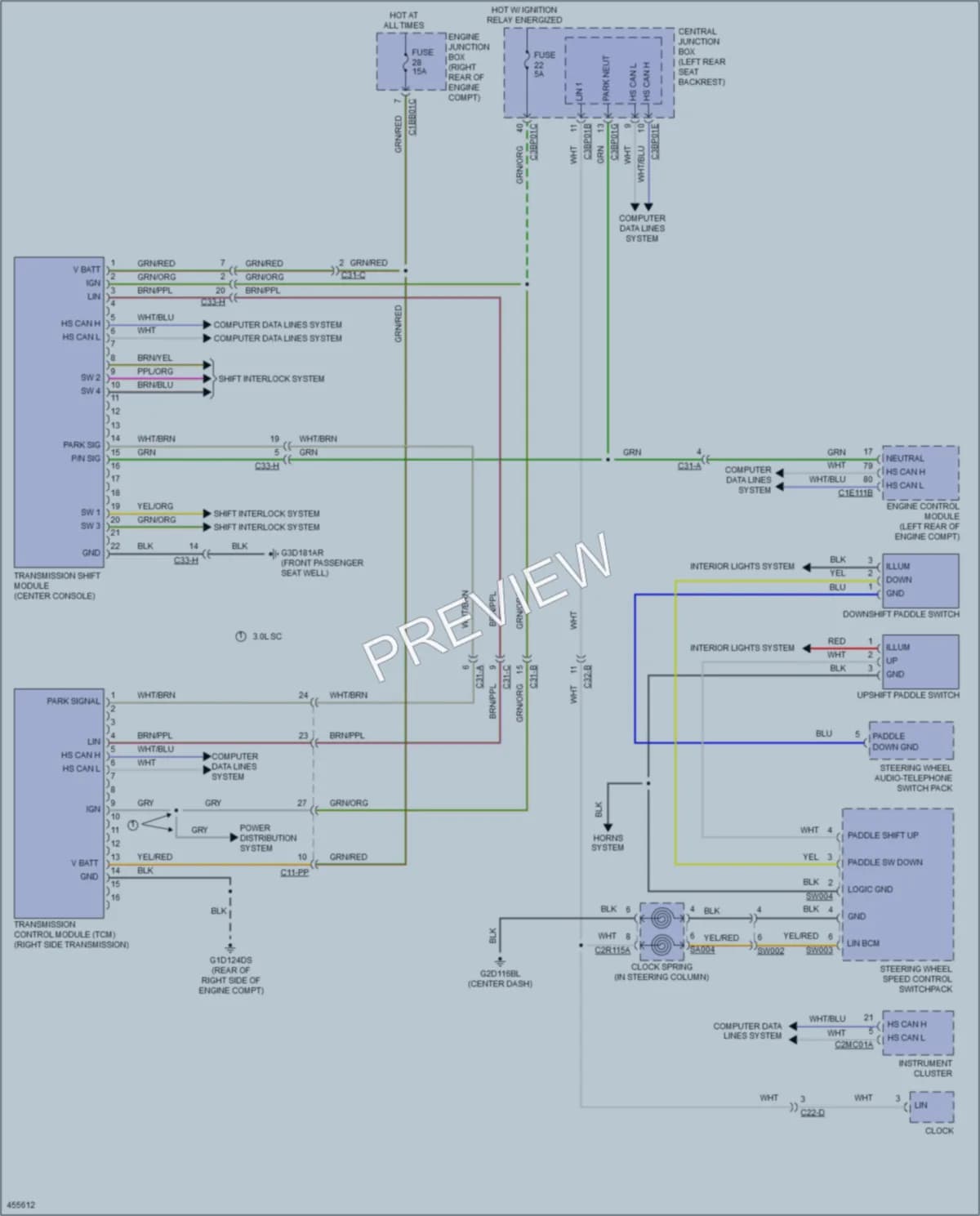 2015 Jaguar XJRL Transmission wiring diagram preview