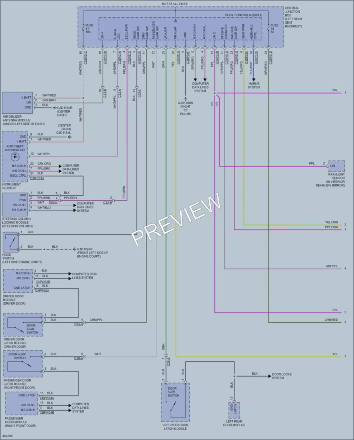 2015 Jaguar XJSupercharged Anti Theft wiring diagram preview