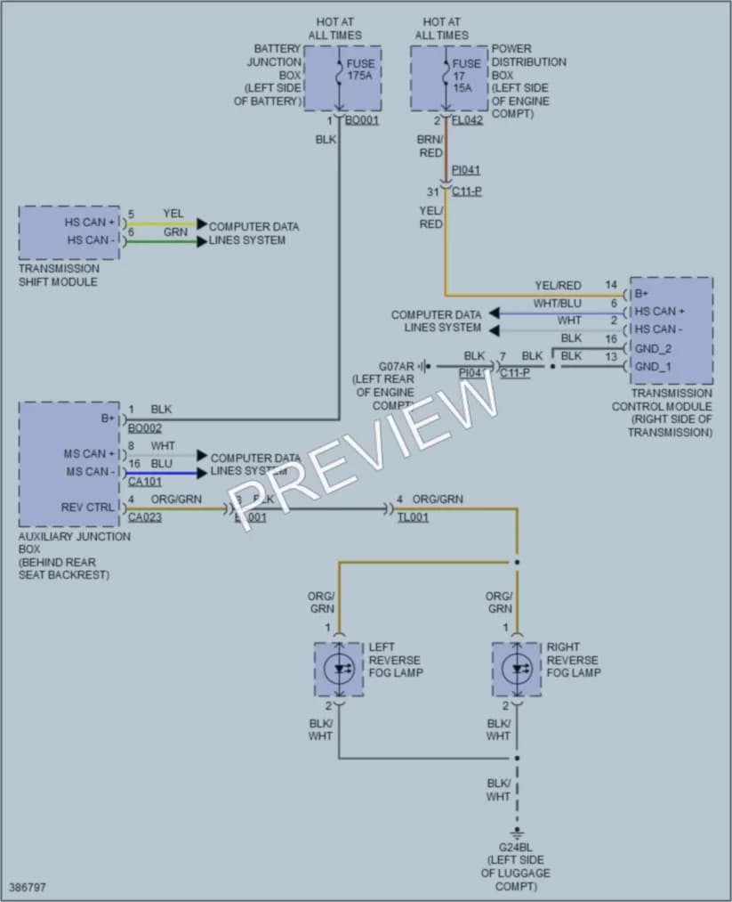 2015 Jaguar XKRS Exterior Lights wiring diagram preview
