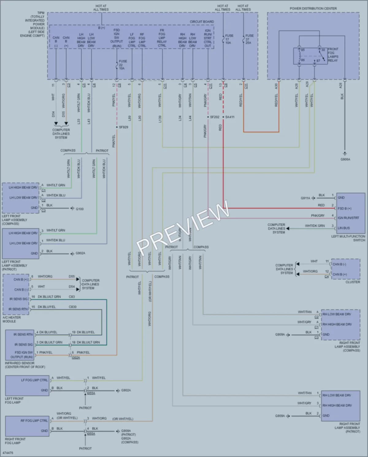 2015 Jeep Compass Headlights wiring diagram preview