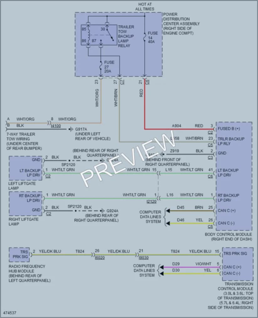 2015 Jeep GrandCherokee Exterior Lights wiring diagram preview
