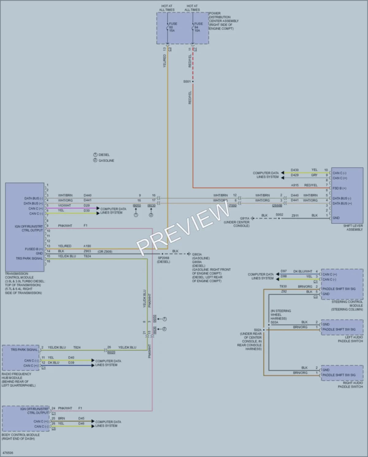 2015 Jeep GrandCherokee Transmission wiring diagram preview