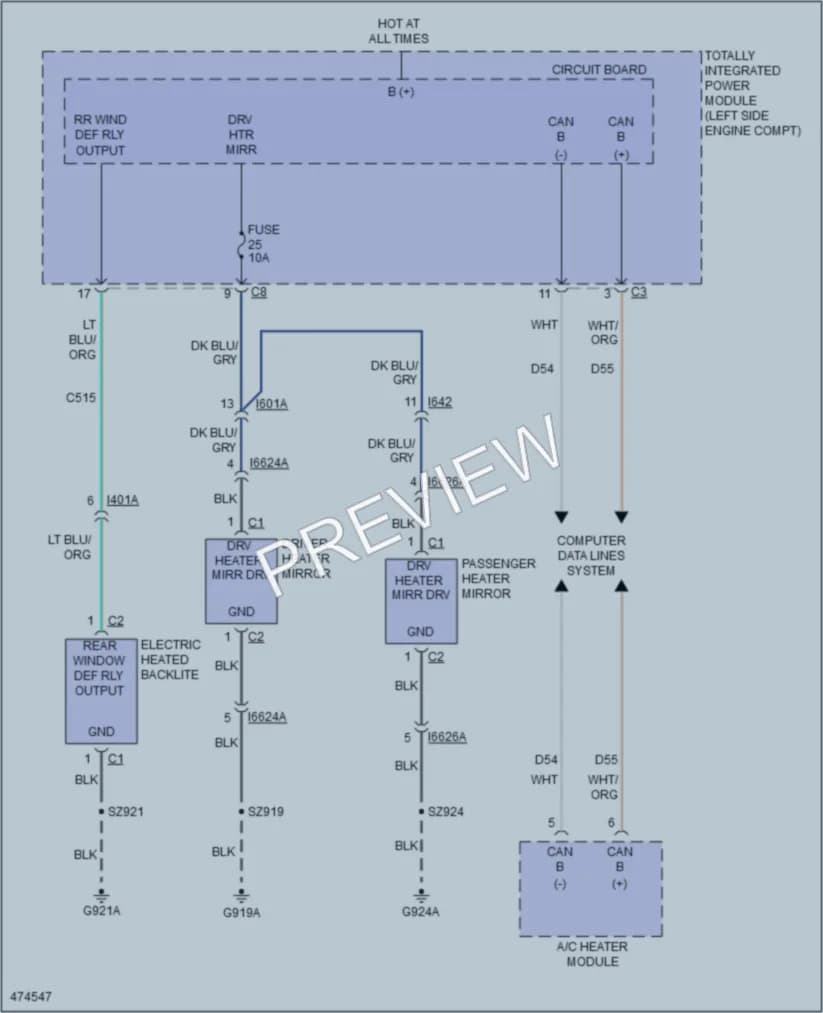 2015 Jeep Patriot Defoggers wiring diagram preview