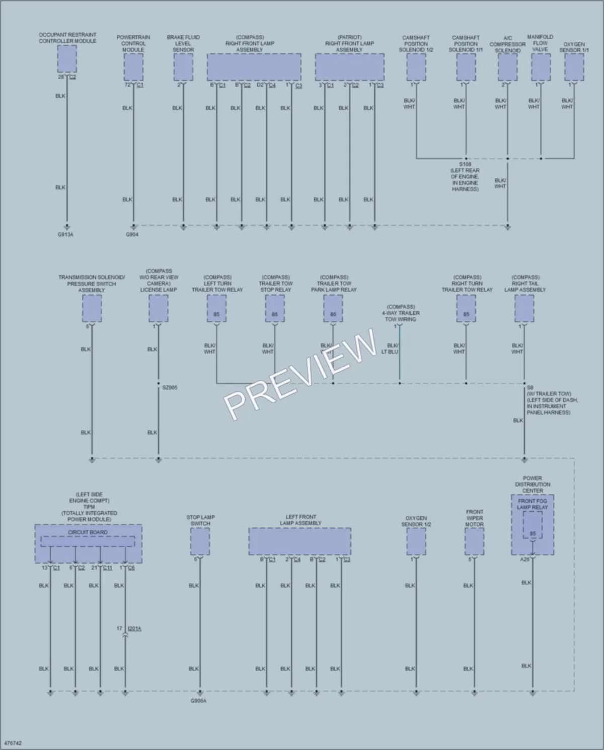 2015 Jeep Patriot Ground Distribution wiring diagram preview