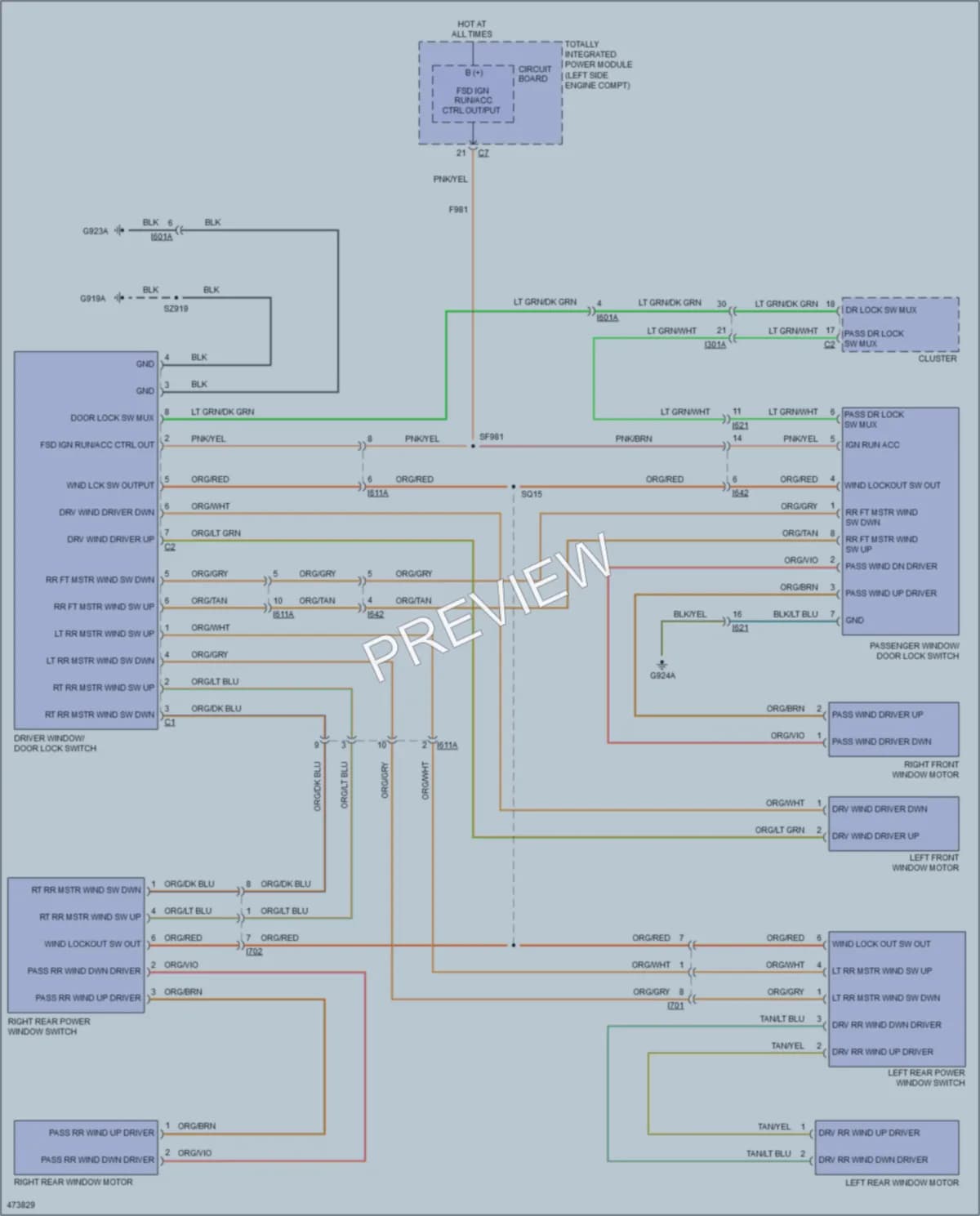 2015 Jeep Patriot Power Windows wiring diagram preview