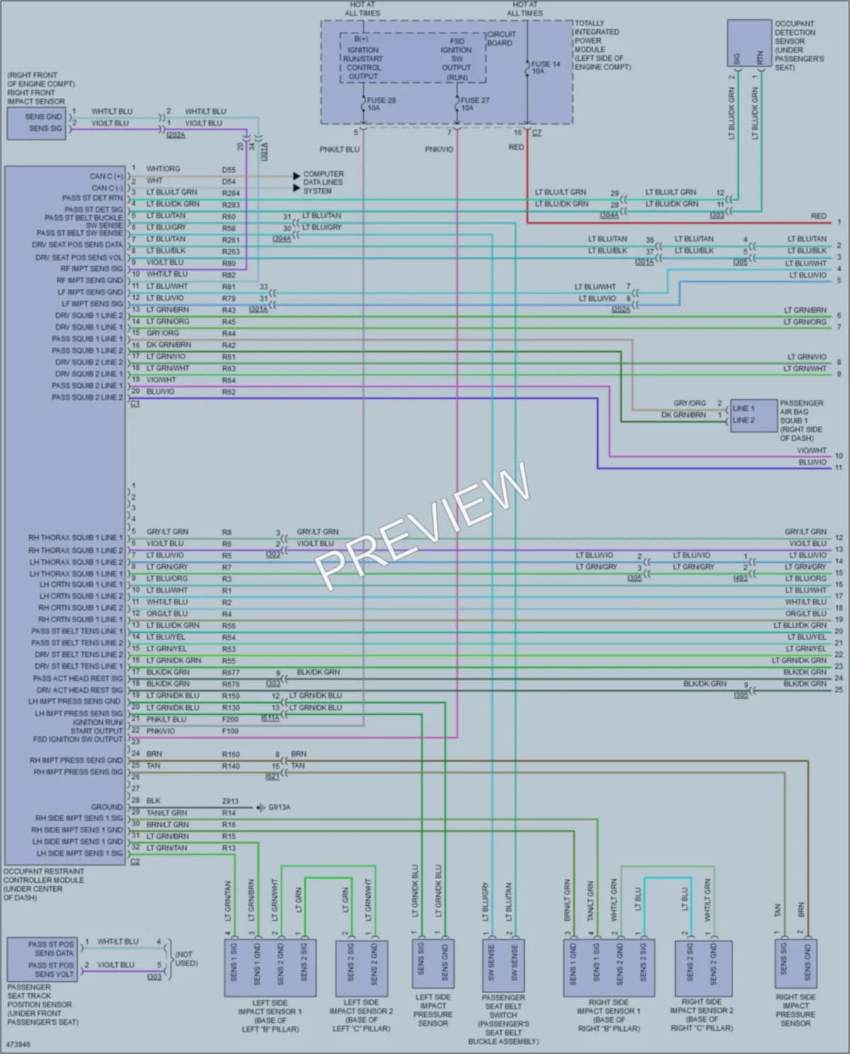 2015 Jeep Patriot Supplemental Restraints wiring diagram preview