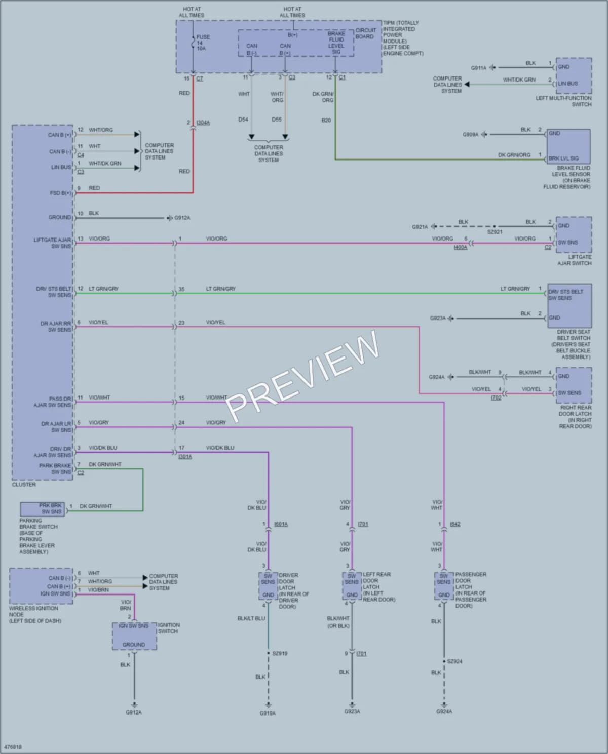 2015 Jeep Patriot Warning Systems wiring diagram preview