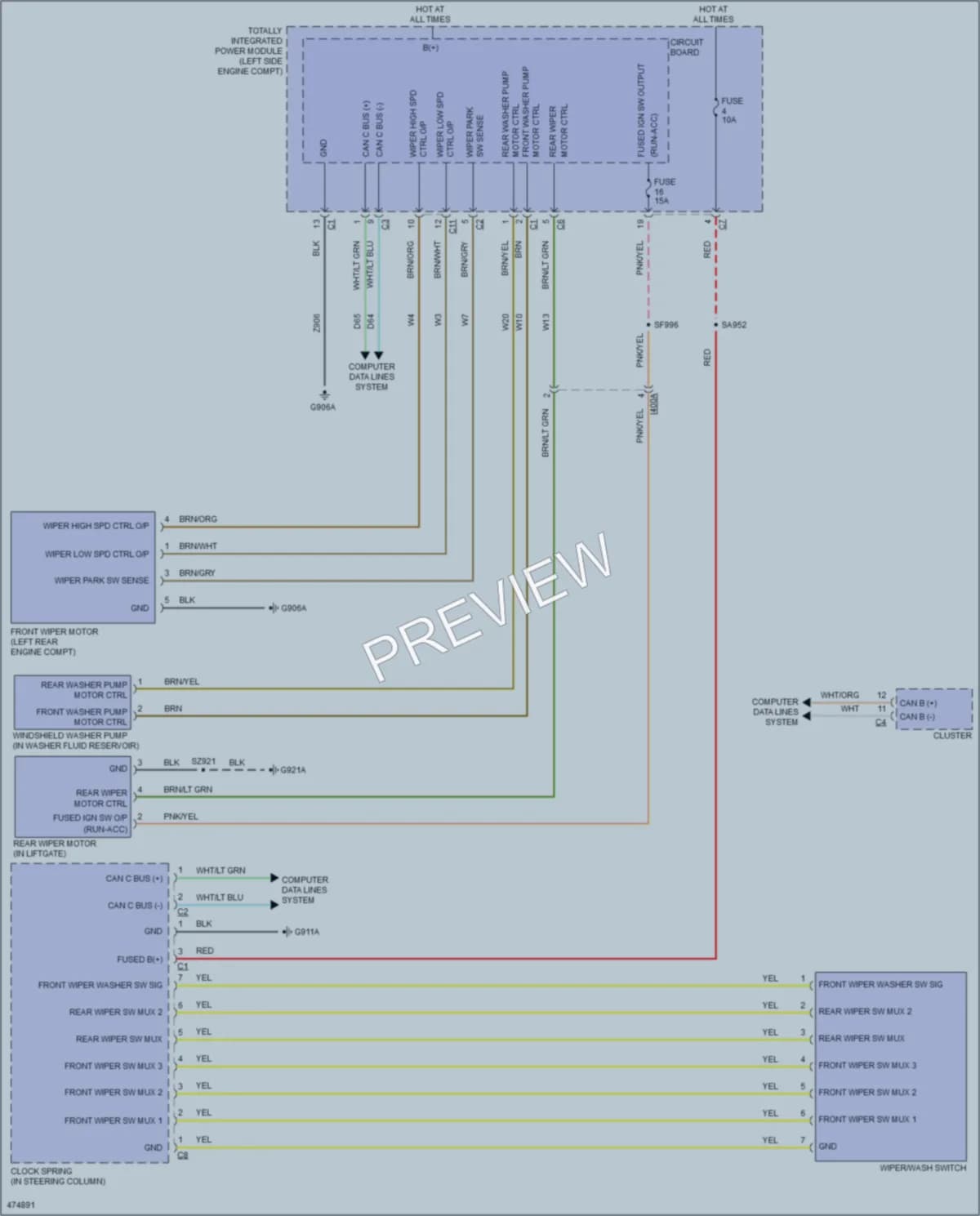 2015 Jeep Patriot Wiper Washer wiring diagram preview