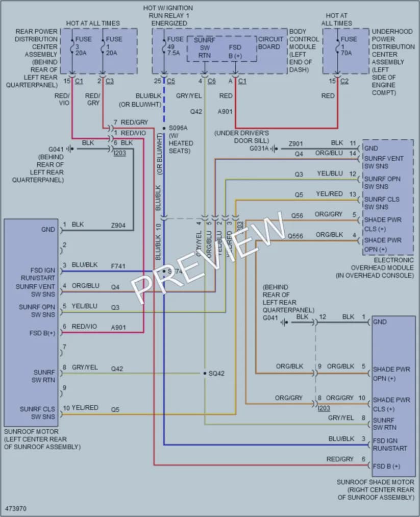 2015 Jeep Renegade Power Top Sunroof wiring diagram preview