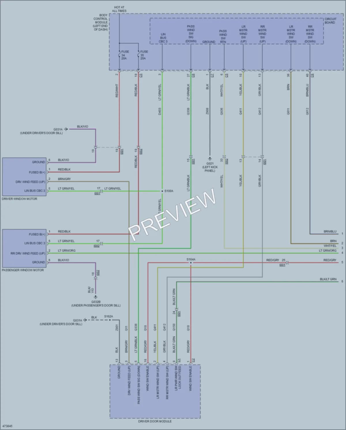 2015 Jeep Renegade Power Windows wiring diagram preview