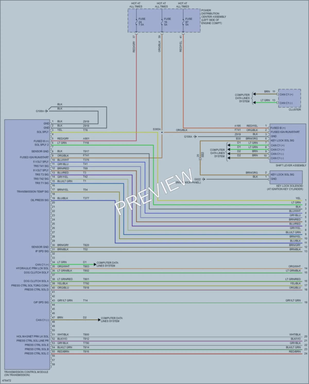 2015 Jeep Renegade Transmission wiring diagram preview
