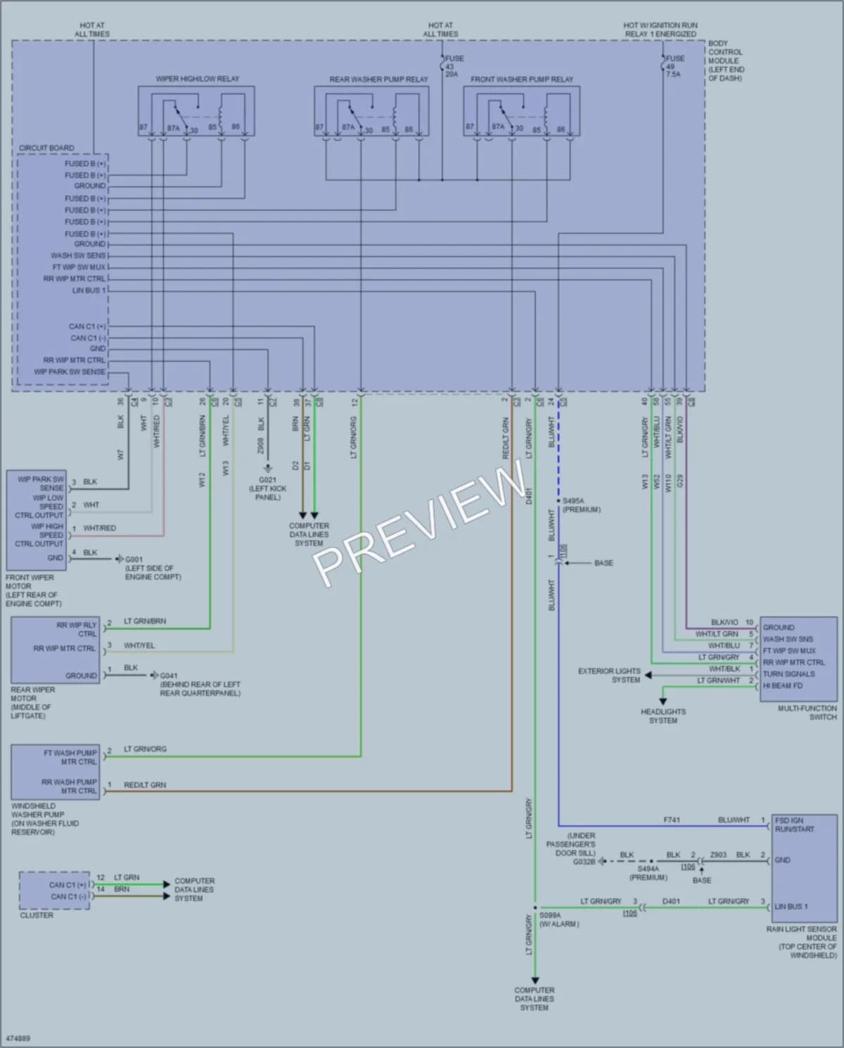 2015 Jeep Renegade Wiper Washer wiring diagram preview