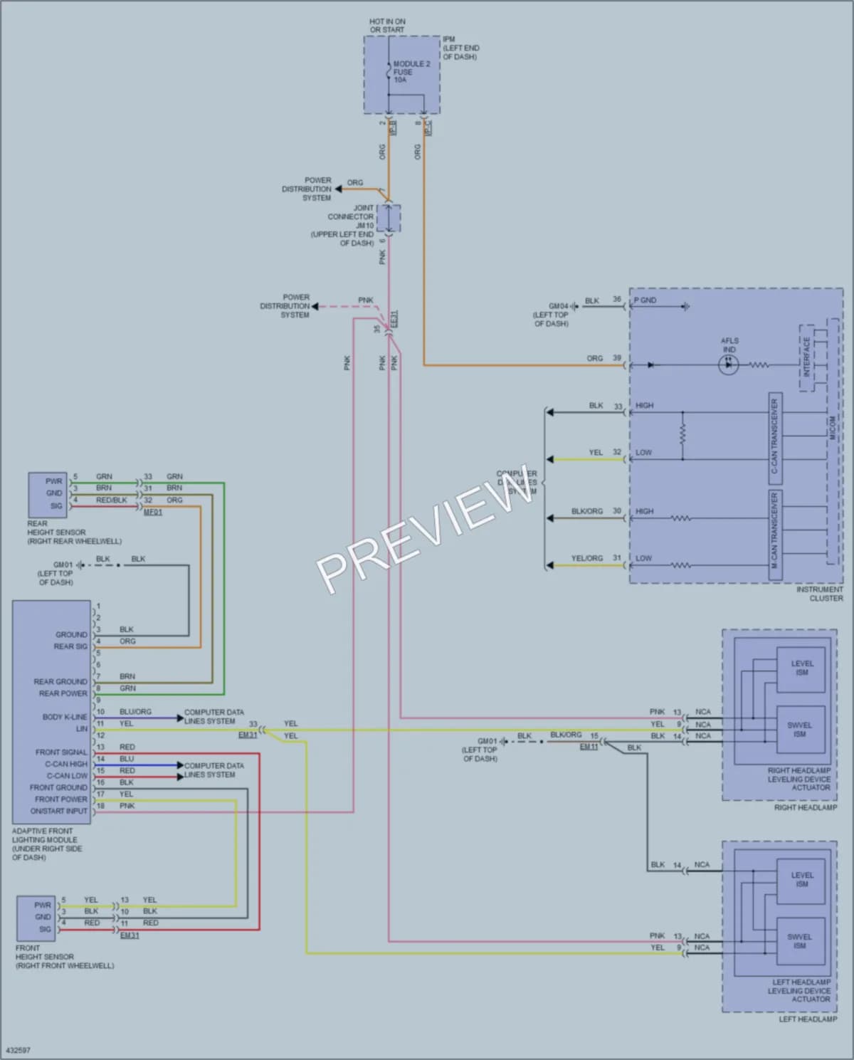 2015 Kia Cadenza Headlights wiring diagram preview