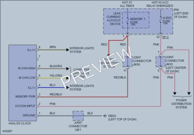 2015 Kia Cadenza Instrument Cluster wiring diagram preview