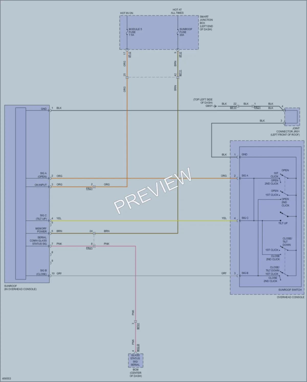 2015 Kia Forte Power Top Sunroof wiring diagram preview