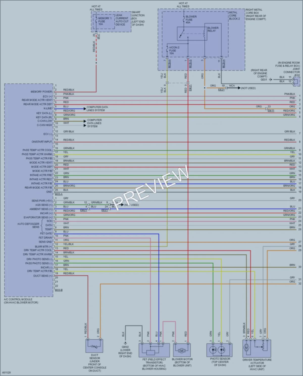 2015 Kia K900 Air Conditioning wiring diagram preview