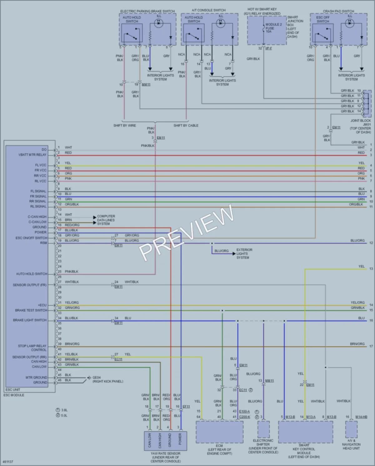 2015 Kia K900 Anti Lock Brakes wiring diagram preview