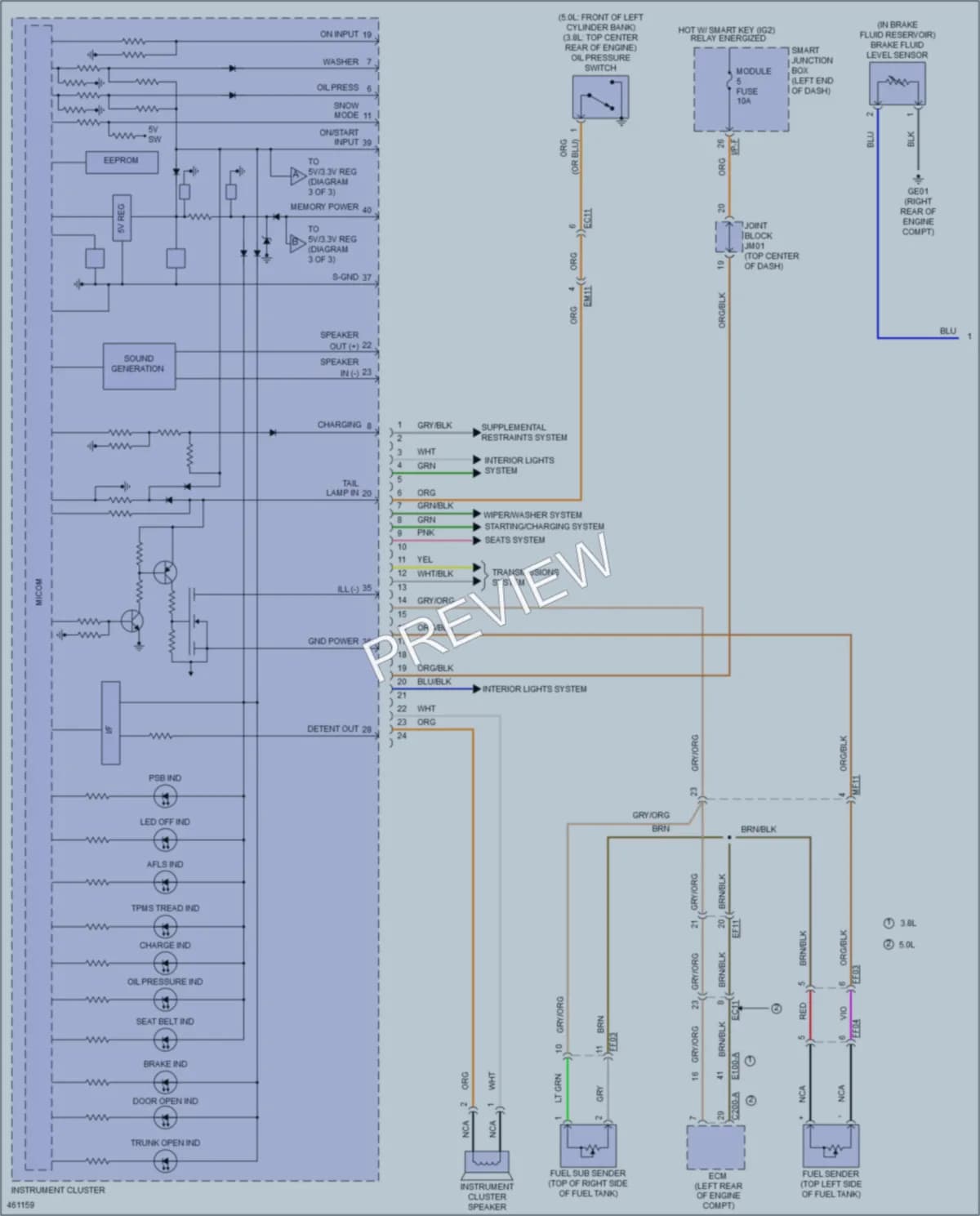 2015 Kia K900 Instrument Cluster wiring diagram preview