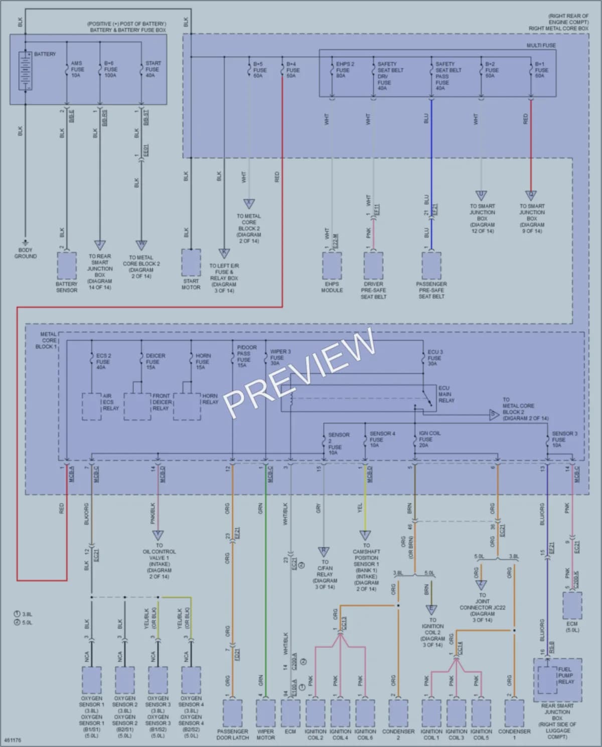 2015 Kia K900 Power Distribution wiring diagram preview