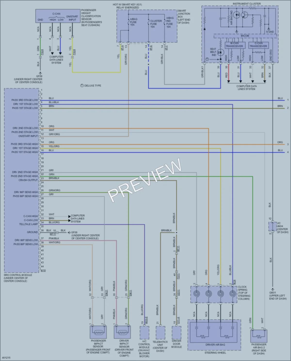 2015 Kia K900 Supplemental Restraints wiring diagram preview