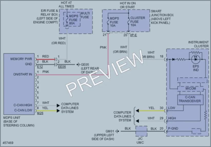2015 Kia Optima Electronic Power Steering wiring diagram preview