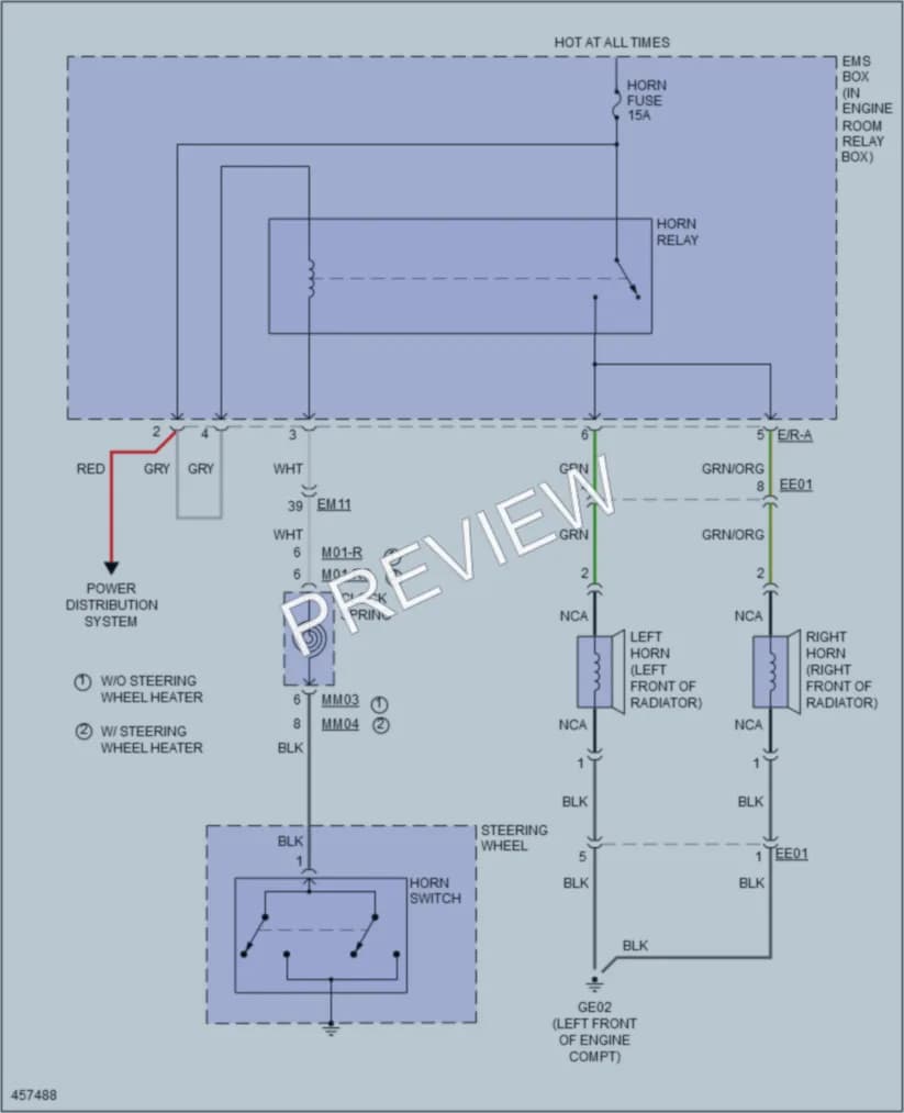 2015 Kia Optima Horn wiring diagram preview