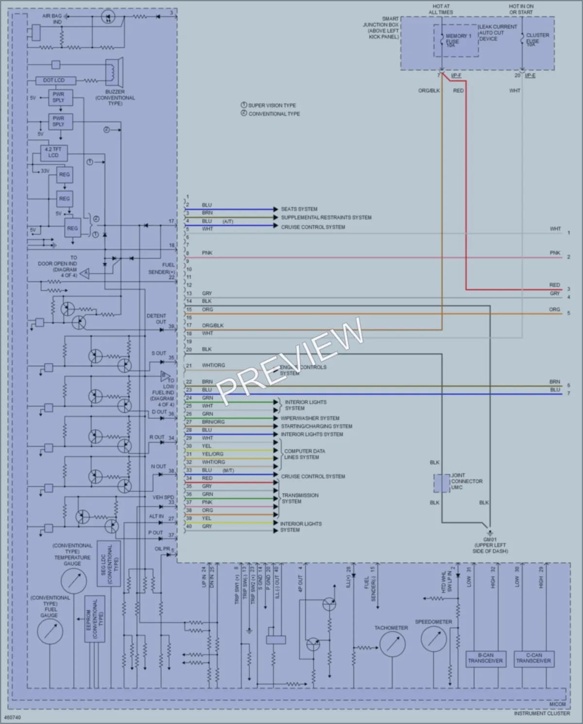 2015 Kia Optima Instrument Cluster wiring diagram preview