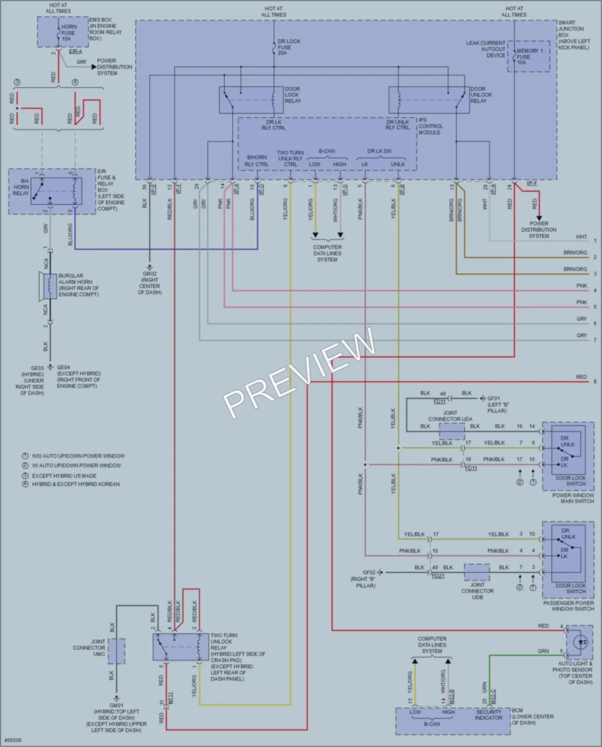2015 Kia Optima Power Door Locks wiring diagram preview
