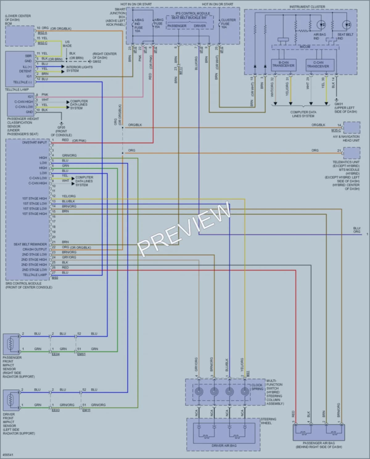 2015 Kia Optima Supplemental Restraints wiring diagram preview