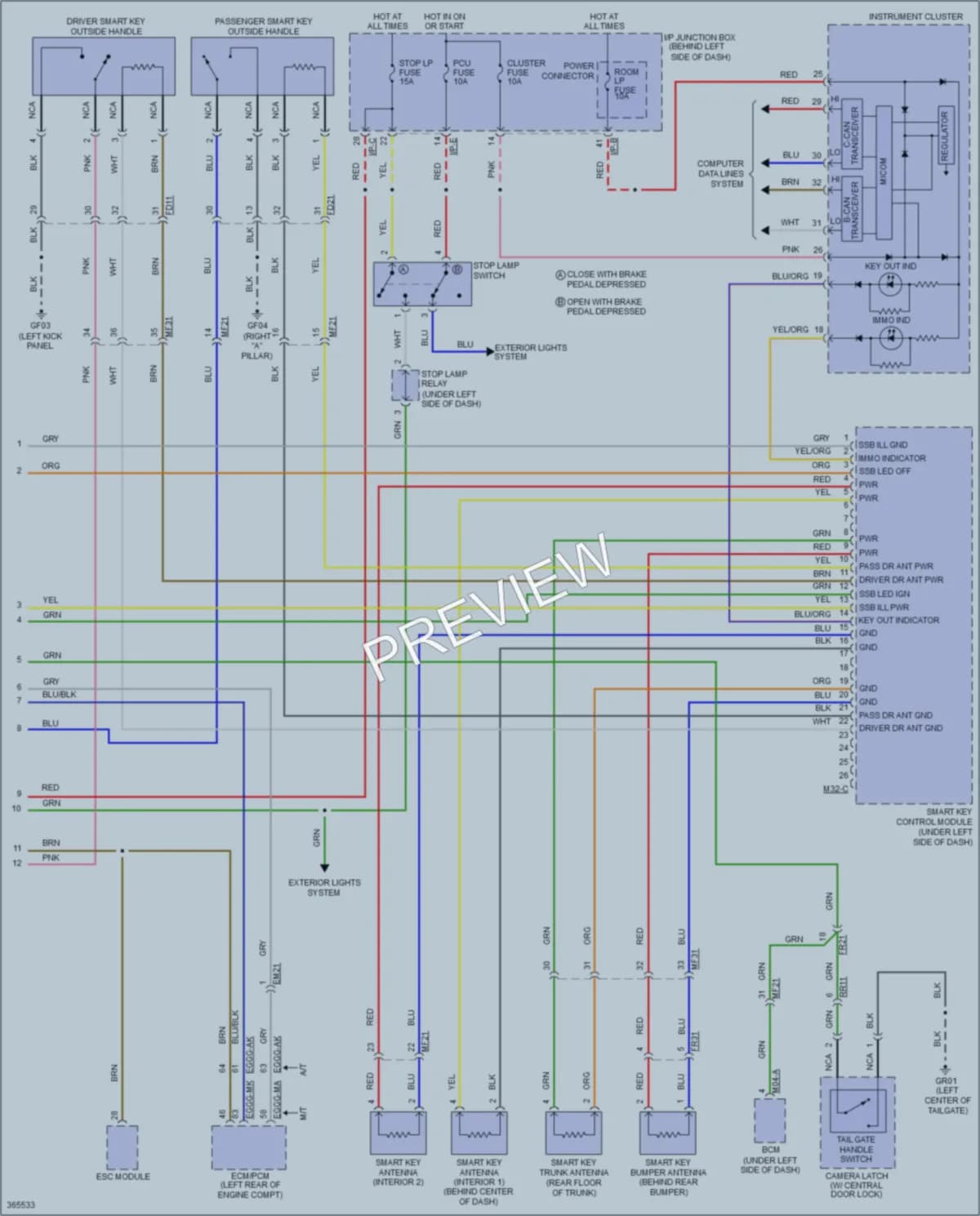 2015 Kia Rio Anti Theft wiring diagram preview