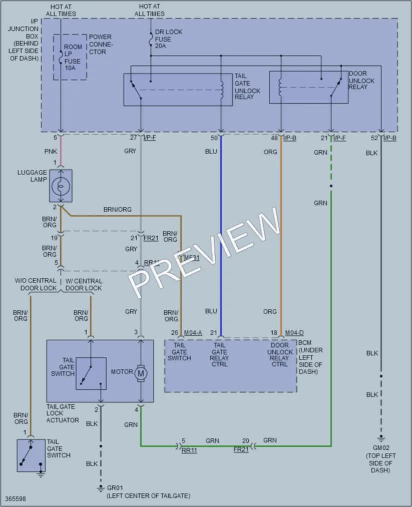 2015 Kia Rio Trunk Tailgate Fuel Door wiring diagram preview