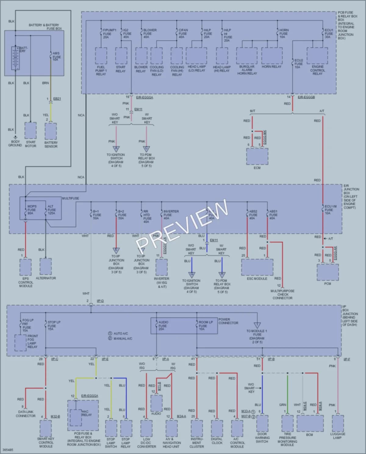2015 Kia Rio5 Power Distribution wiring diagram preview