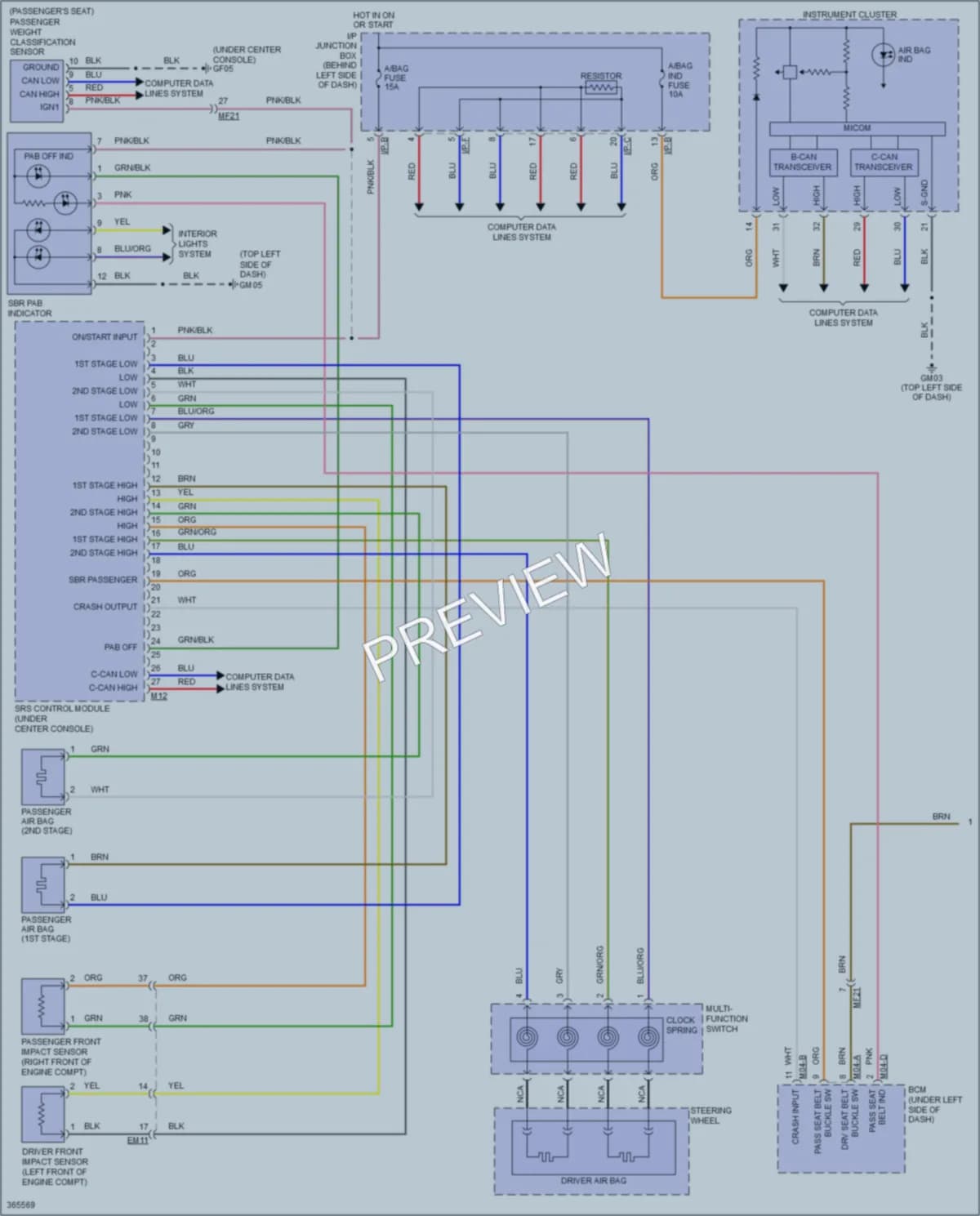 2015 Kia Rio5 Supplemental Restraints wiring diagram preview