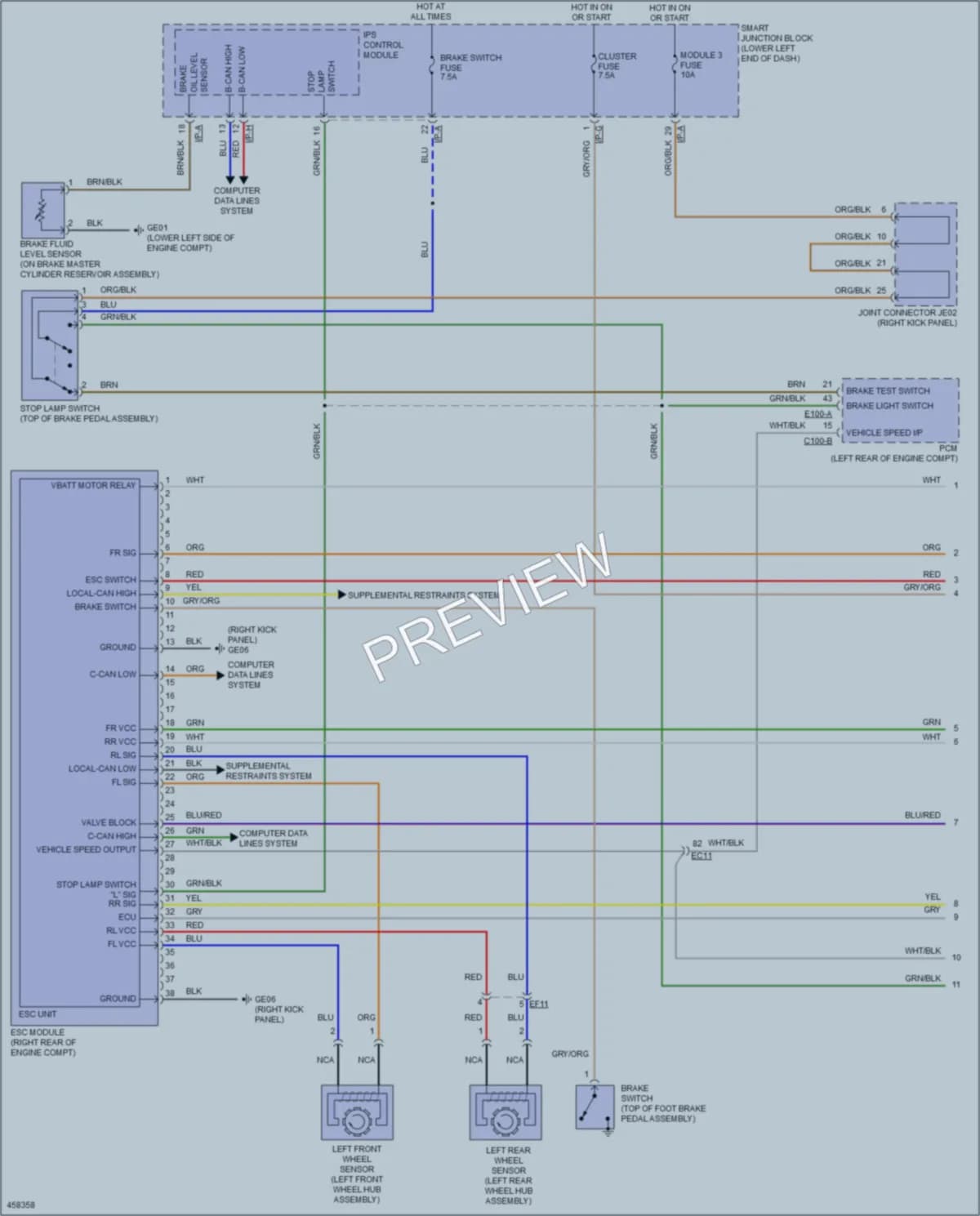 2015 Kia Sedona Anti Lock Brakes wiring diagram preview
