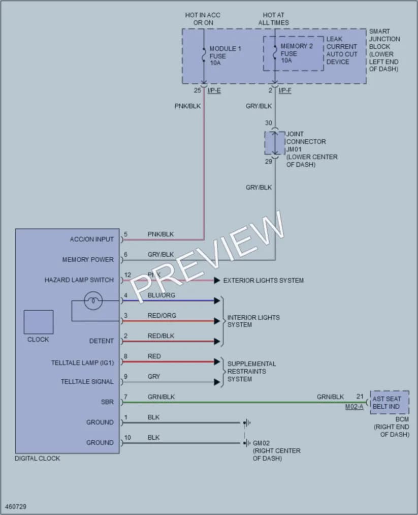 2015 Kia Sedona Instrument Cluster wiring diagram preview
