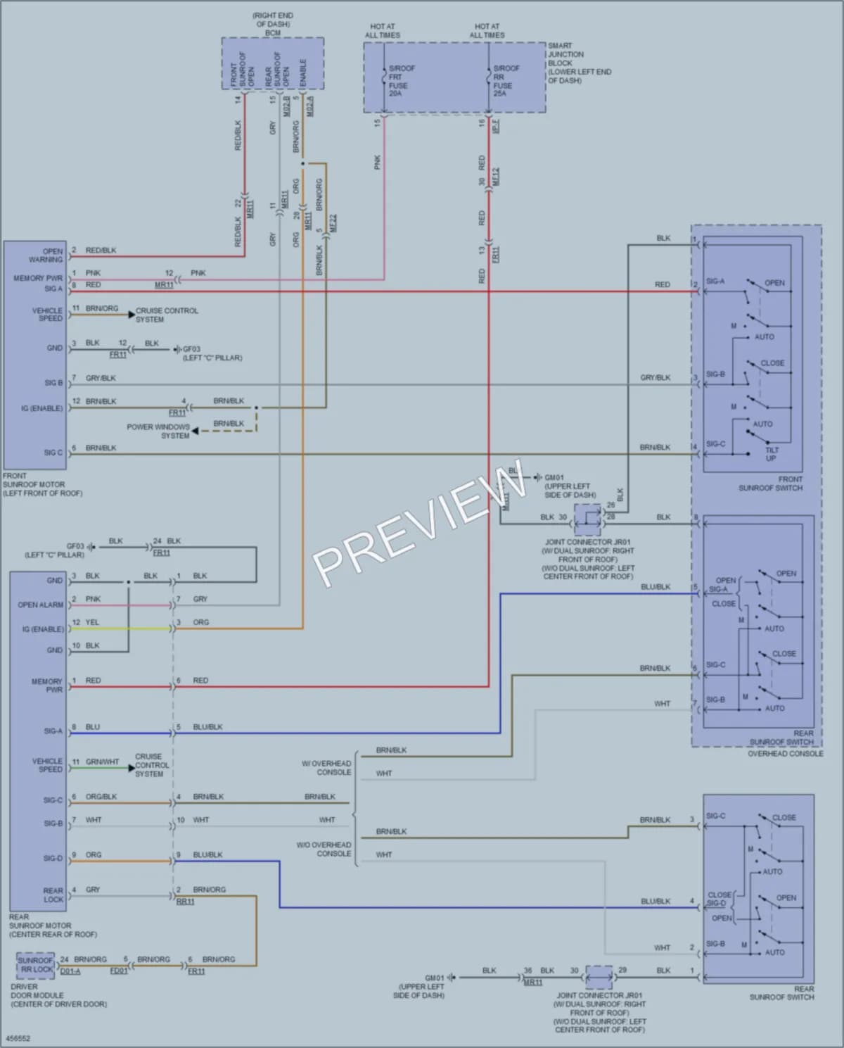 2015 Kia Sedona Power Top Sunroof wiring diagram preview