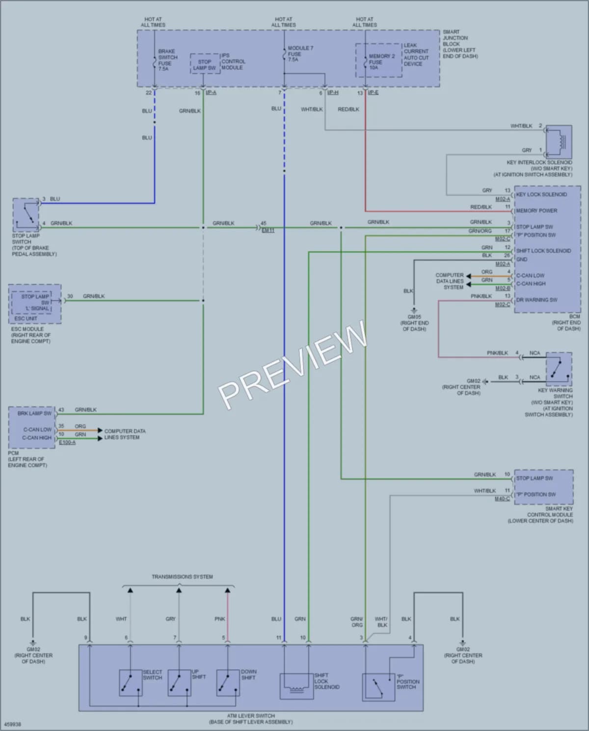 2015 Kia Sedona Shift Interlock wiring diagram preview