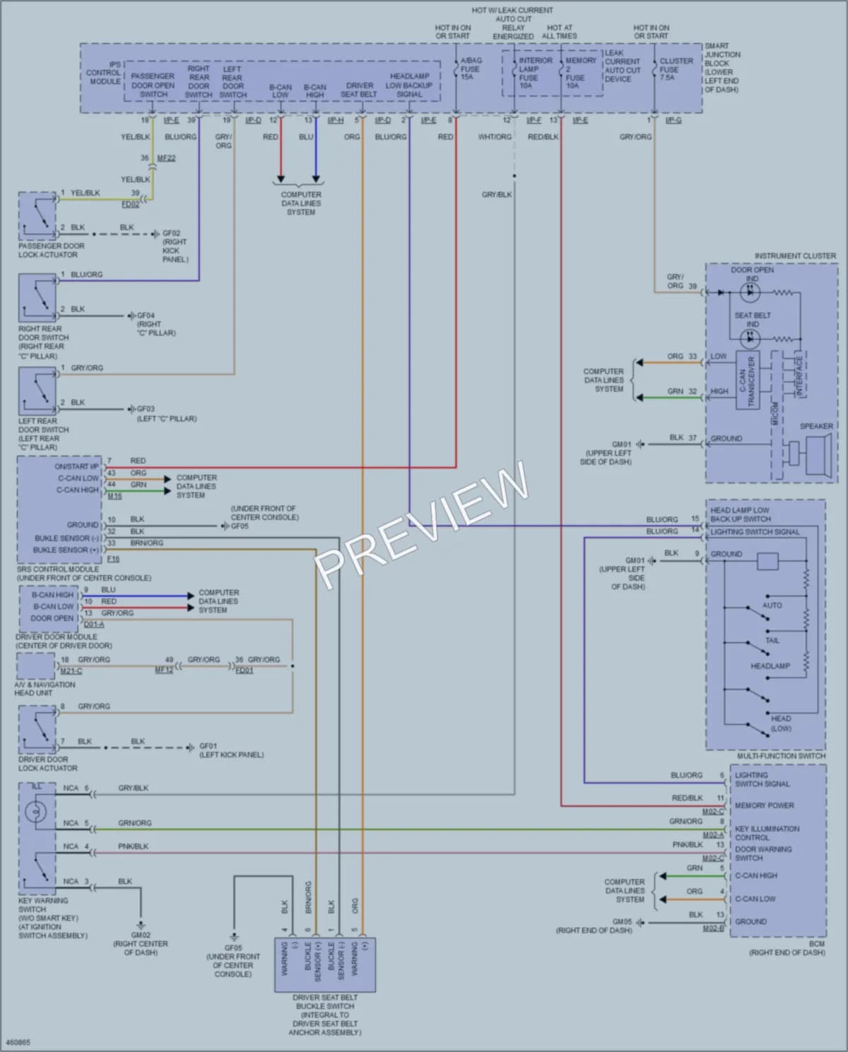 2015 Kia Sedona Warning Systems wiring diagram preview