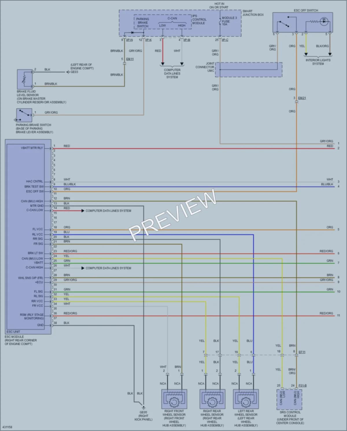 2015 Kia Sorento Anti Lock Brakes wiring diagram preview