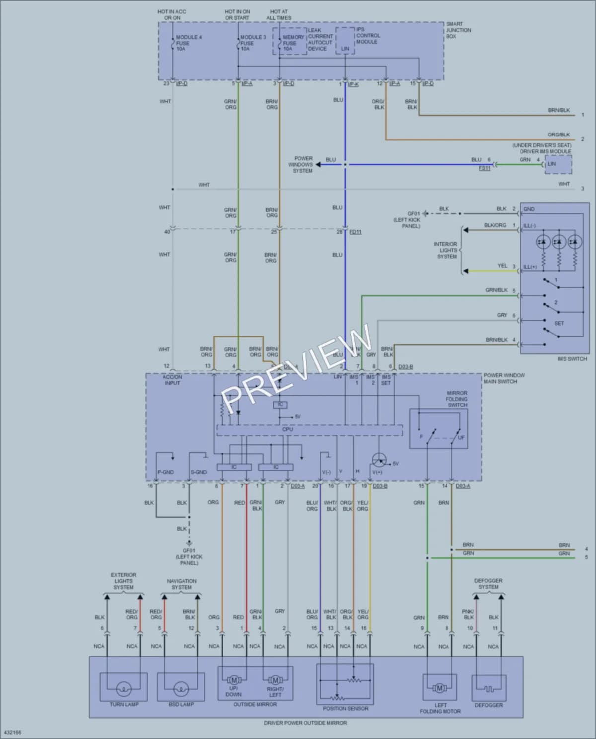 2015 Kia Sorento Memory Systems wiring diagram preview