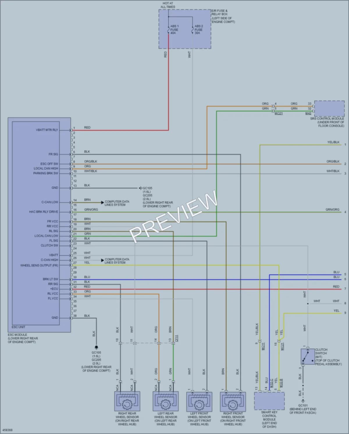 2015 Kia Soul Anti Lock Brakes wiring diagram preview